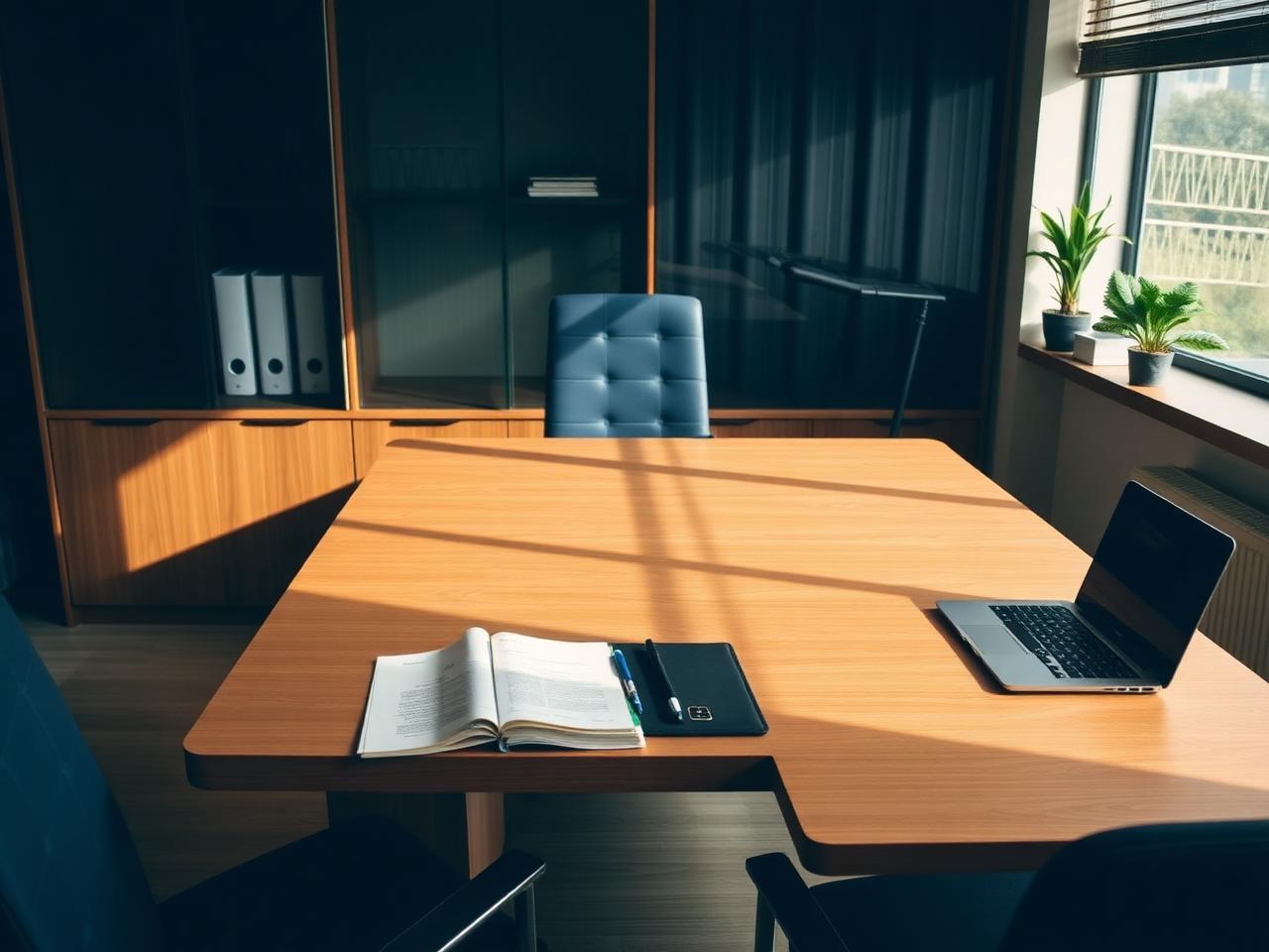 A quiet meeting table in a chartered accountancy office in Mumbai